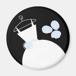Wedding Gown Blue Kühlschrankmagnet schwarz Magnet