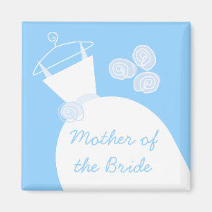 Wedding Gown Blue "Mutter der Braut" Magnet