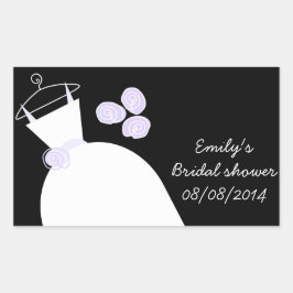 Wedding Gown Lila Brautparty Rechteck schwarz Rechteckiger Aufkleber