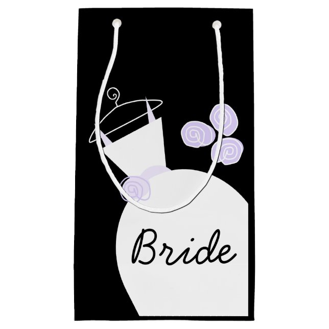 Wedding Gown Lila Bridge Geschenktasche schwarz Kleine Geschenktüte (Vorderseite)