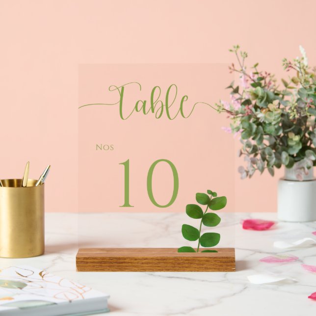 Wedding Green Chic Acrylschild (Hochzeit)