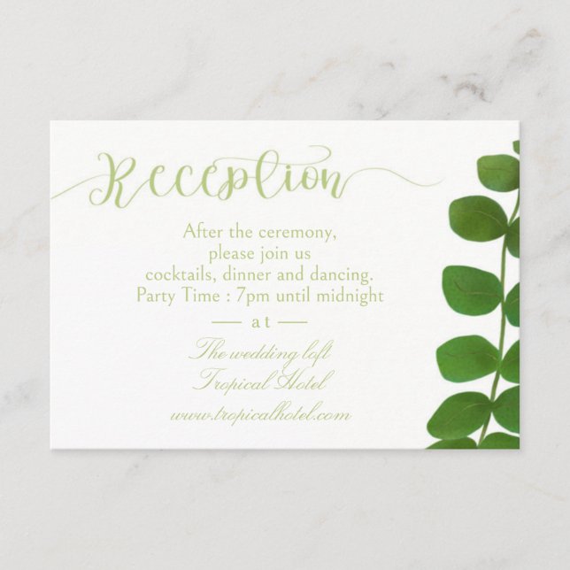 Wedding Green Chic Begleitkarte (Vorderseite)