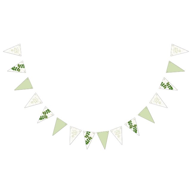 Wedding Green Chic Date Bunting Flags Wimpelkette (Alle)