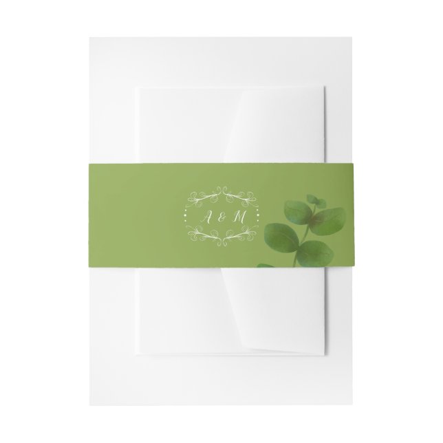 Wedding Green Chic Einladungsbanderole (Vorderseite Beispiel)