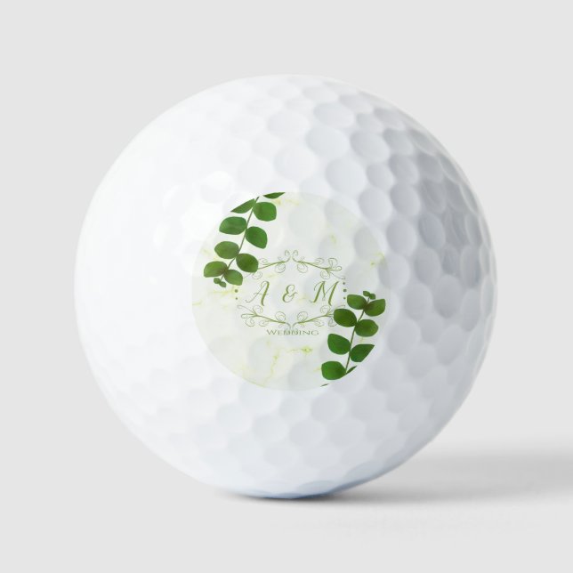 Wedding Green Chic Golfball (Vorderseite)