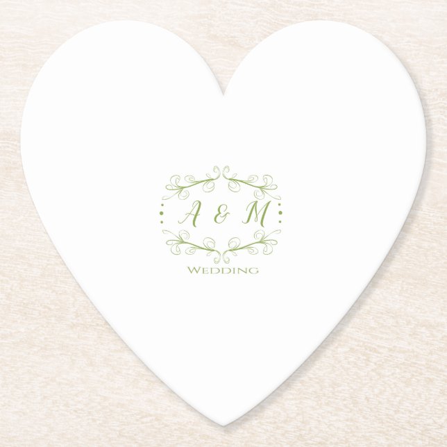 Wedding Green Chic Untersetzer (Vorderseite)