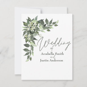 Wedding Greenery Eucalyptus Bouquet Watercolor Einladung