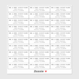 Wedding Guest Address Labels