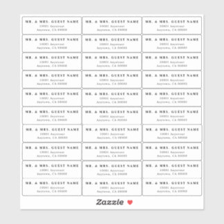 Wedding Guest Address Labels