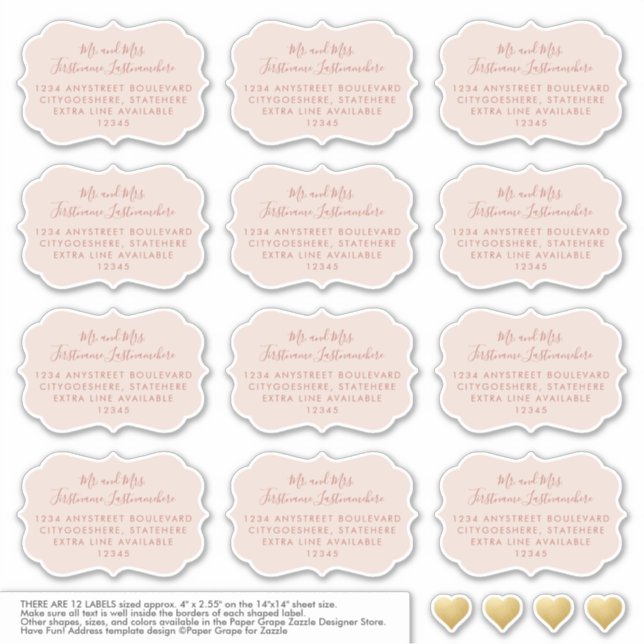 Wedding Guest Address Sticker Bracket Terracotta (Vorderseite)