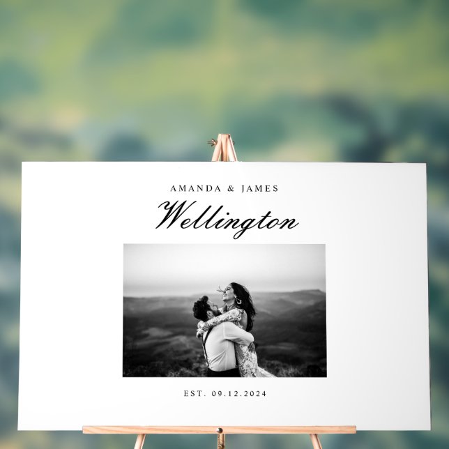 Wedding Guest Book Alternative Elegantes Foto Acrylschild (Neutral)