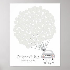 Wedding Guest Book Alternative mit grauen Ballons Poster