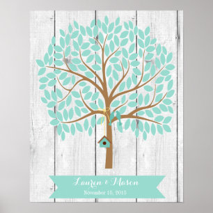 Wedding Guest Book Alternative Tree, 155 Blätter Poster