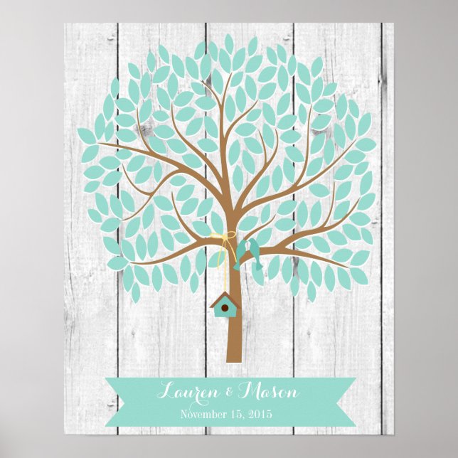 Wedding Guest Book Alternative Tree, 155 Blätter Poster (Vorne)