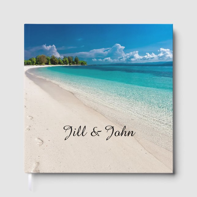 Wedding Guest Book Beach Custom Keepsake Gästebuch (Vorderseite)