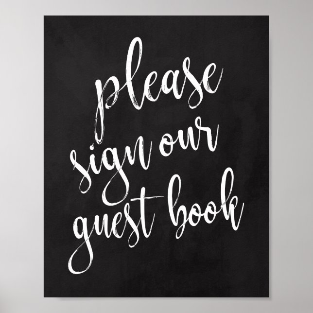 Wedding Guest Book Chalkboard 8x10 Unterschrift Poster (Vorne)