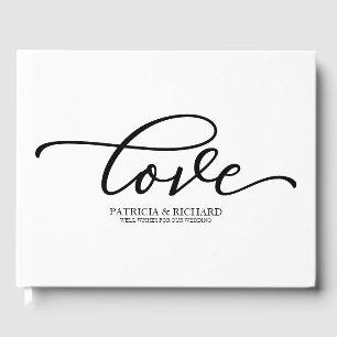 Wedding Guest Book Chic Black Script Gästebuch