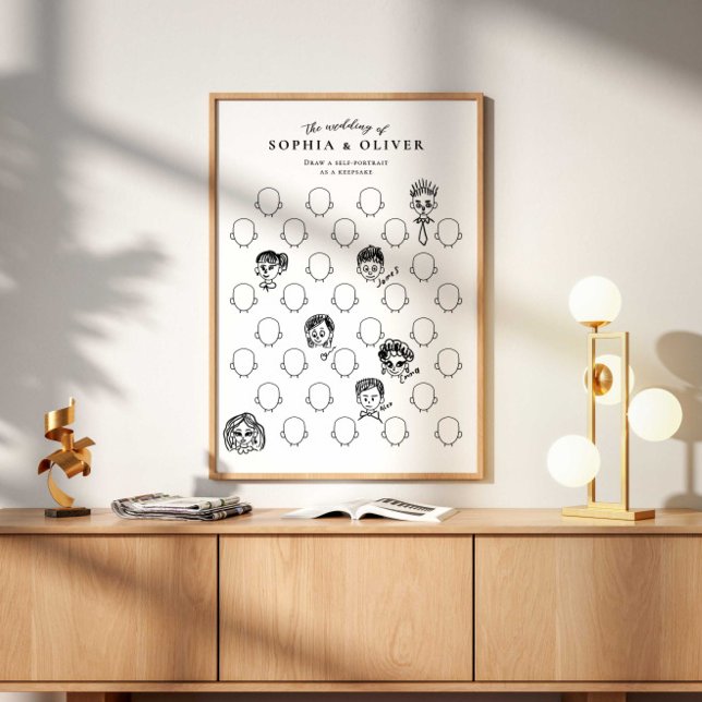 Wedding Guest Book Draw Your Face Poster (Von Creator hochgeladen)
