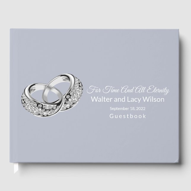 Wedding Guest Book Dusty Blue Gästebuch (Vorderseite)