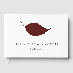 Wedding Guest Book Fall Burgundy Leaf Gästebuch