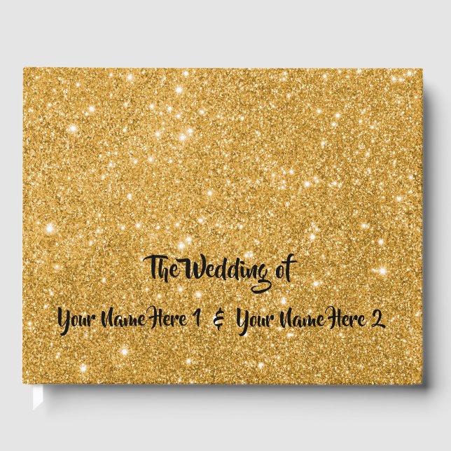 Wedding Guest Book Gold Sparkle Gästebuch (Vorderseite)