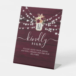Wedding Guest Book Kindly Sign Sockelschild