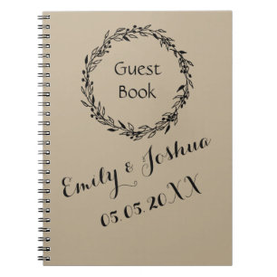 Wedding Guest Book Kraft Rustic Template Notizblock