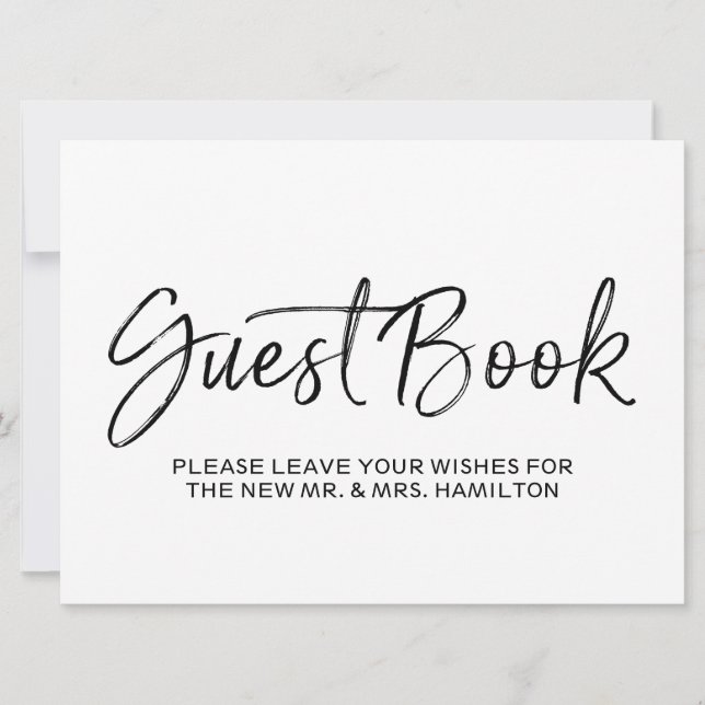 Wedding Guest Book Sign | Stilvolles Gold Einladung (Vorderseite)