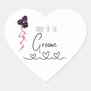 Wedding Guest Identifier Herz-Aufkleber