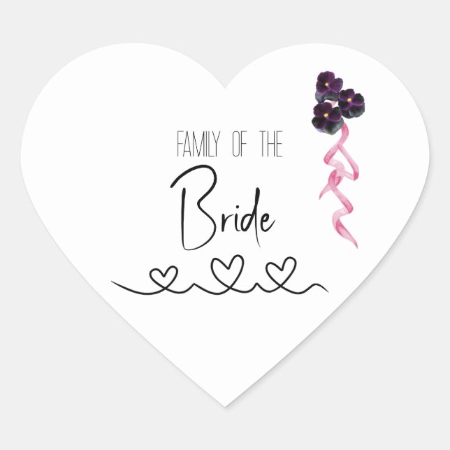 Wedding Guest Identifier Herz-Aufkleber (Vorderseite)