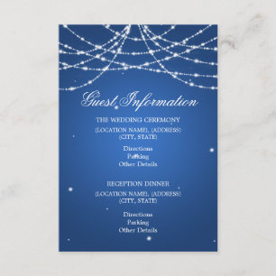 Wedding Guest Information Sparkling String Blue Begleitkarte