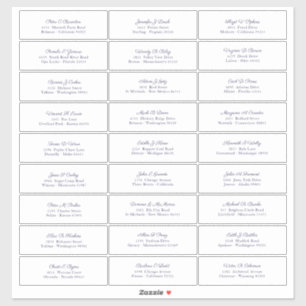 Wedding Guest Names Address Navy Blue Script Aufkleber