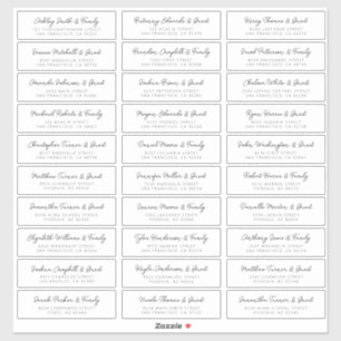 Wedding Guest Names Anschrift Simple Modern Chic Aufkleber