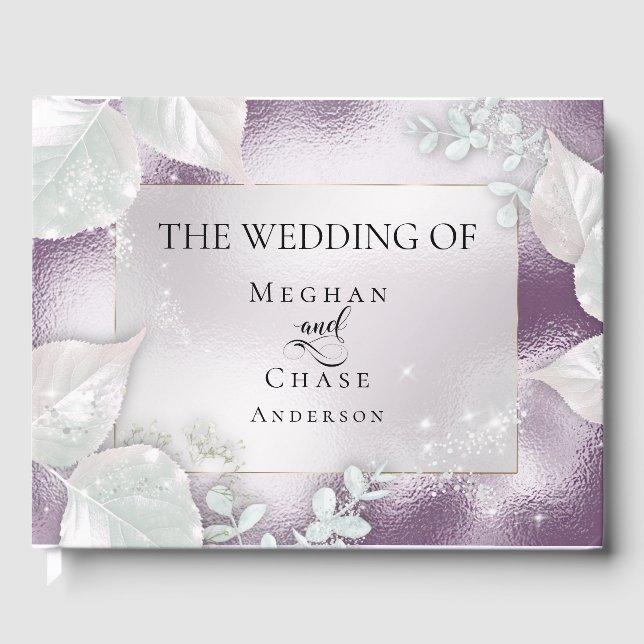 Wedding Guestbook | Eggplant Shimmer Gästebuch (Vorderseite)
