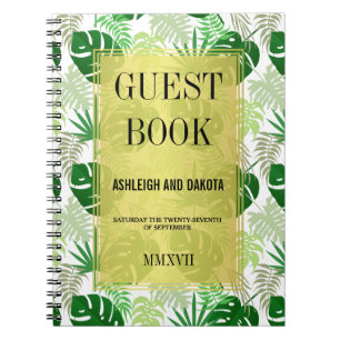 Wedding Guestbook Exotische tropische Blätter Notizblock