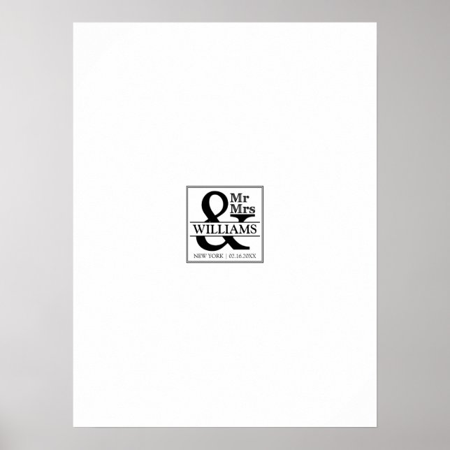 Wedding Guestbook Signature Board - Mr & Mrs. Poster (Vorne)