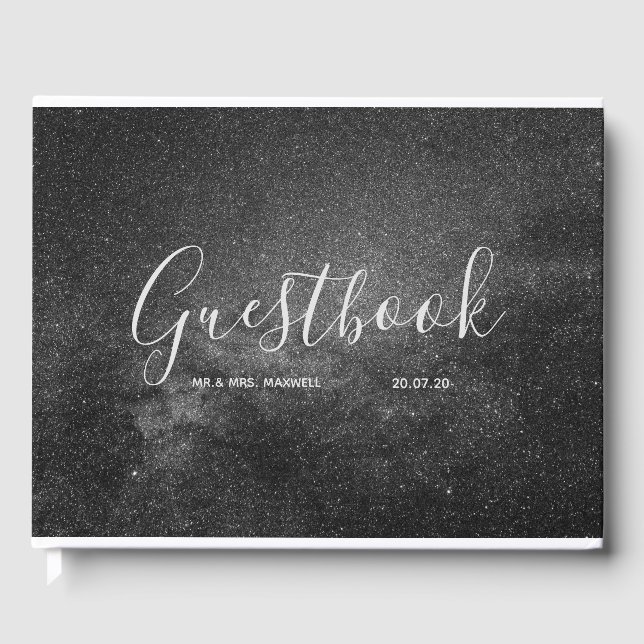 Wedding Guestbook | Space Stars Eternity Chic Gästebuch (Vorderseite)