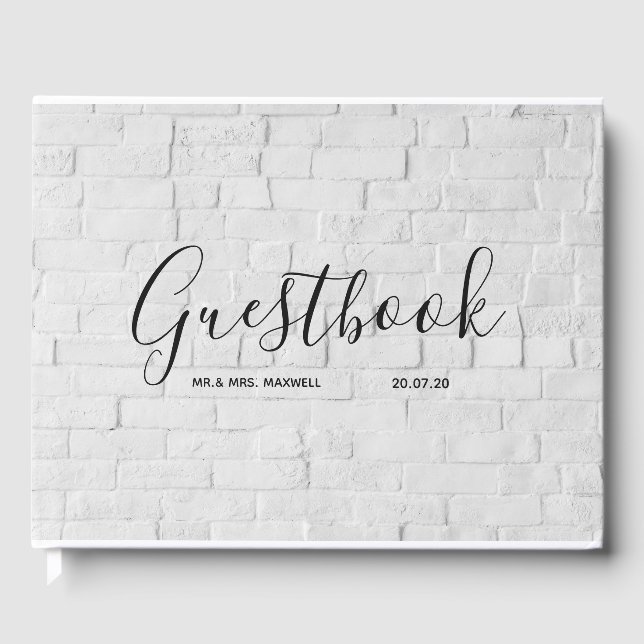 Wedding Guestbook | Weißziegel Gästebuch (Vorderseite)