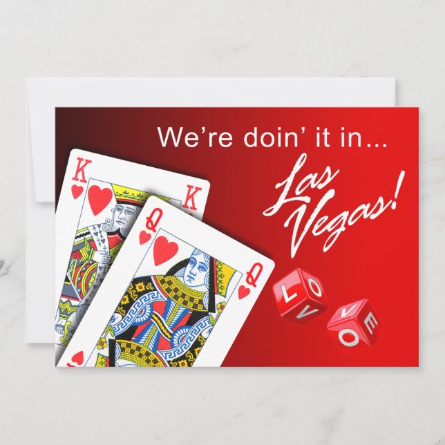 Wedding - Handeln es in Las Vegas-Rot Einladung (Vorderseite)