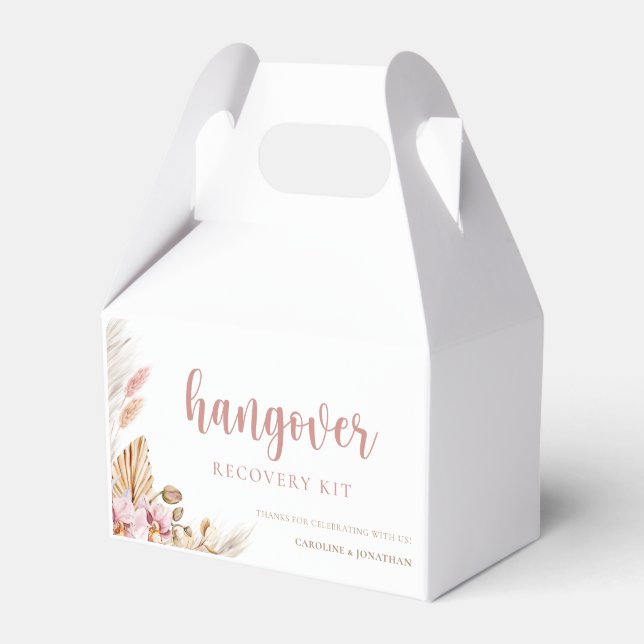 Wedding Hangover Kit Pampas Grass Boho Floral Geschenkschachtel (Vorderseite)