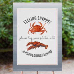 Wedding Hashtag Gefühl Snappy Watercolor Sign Poster