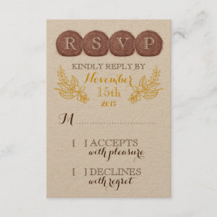 Wedding Hay Bales RSVP Card Karte