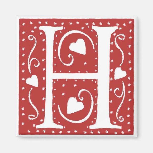 Wedding Heart Letter H Magnet (Vorne)