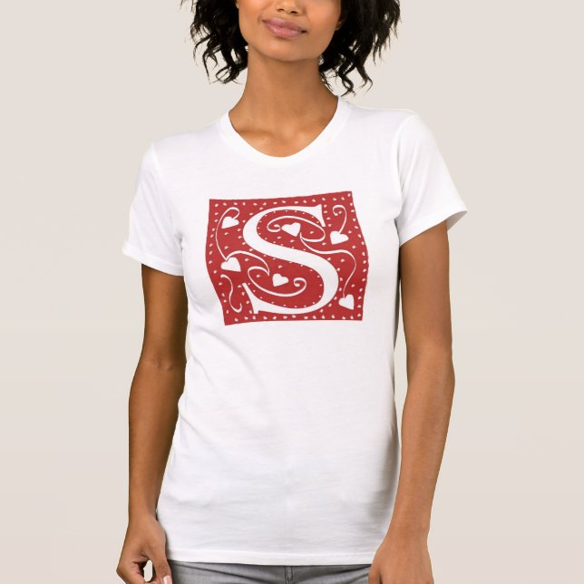 Wedding Heart Letter S T-Shirt (Vorderseite)