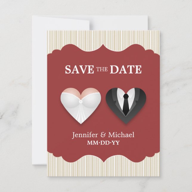 Wedding Hearts - Funny Save the Date Einladung (Vorderseite)