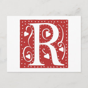 Wedding Hearts Letter R Postkarte