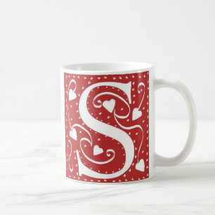 Wedding Hearts Letter S Tasse