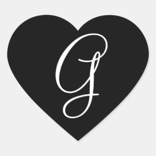 Wedding Hearts Monogram Letter G Wedding Envelope Herz-Aufkleber