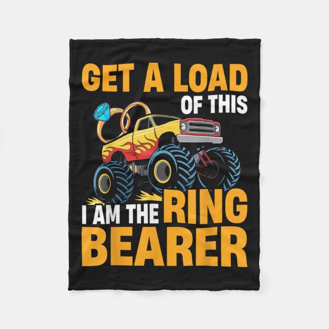 Wedding Iam The Ring Bearer Funny Monster Truck Bo Fleecedecke (Vorderseite)