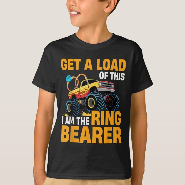 Wedding Iam The Ring Bearer Funny Monster Truck Bo T-Shirt (Vorderseite)